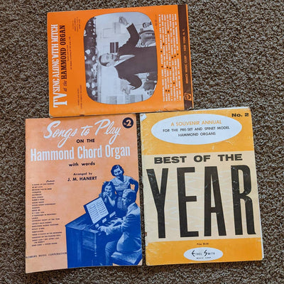 Music Sheets Lot 3 Hammond Chord Organ TV Sing Along With Mitch