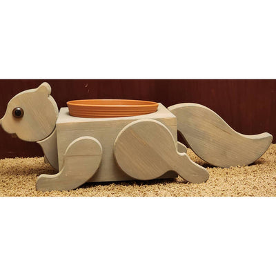 Squirrel Feeder Garden Planter Squirrel Shaped Wood Handcrafted 22" Long