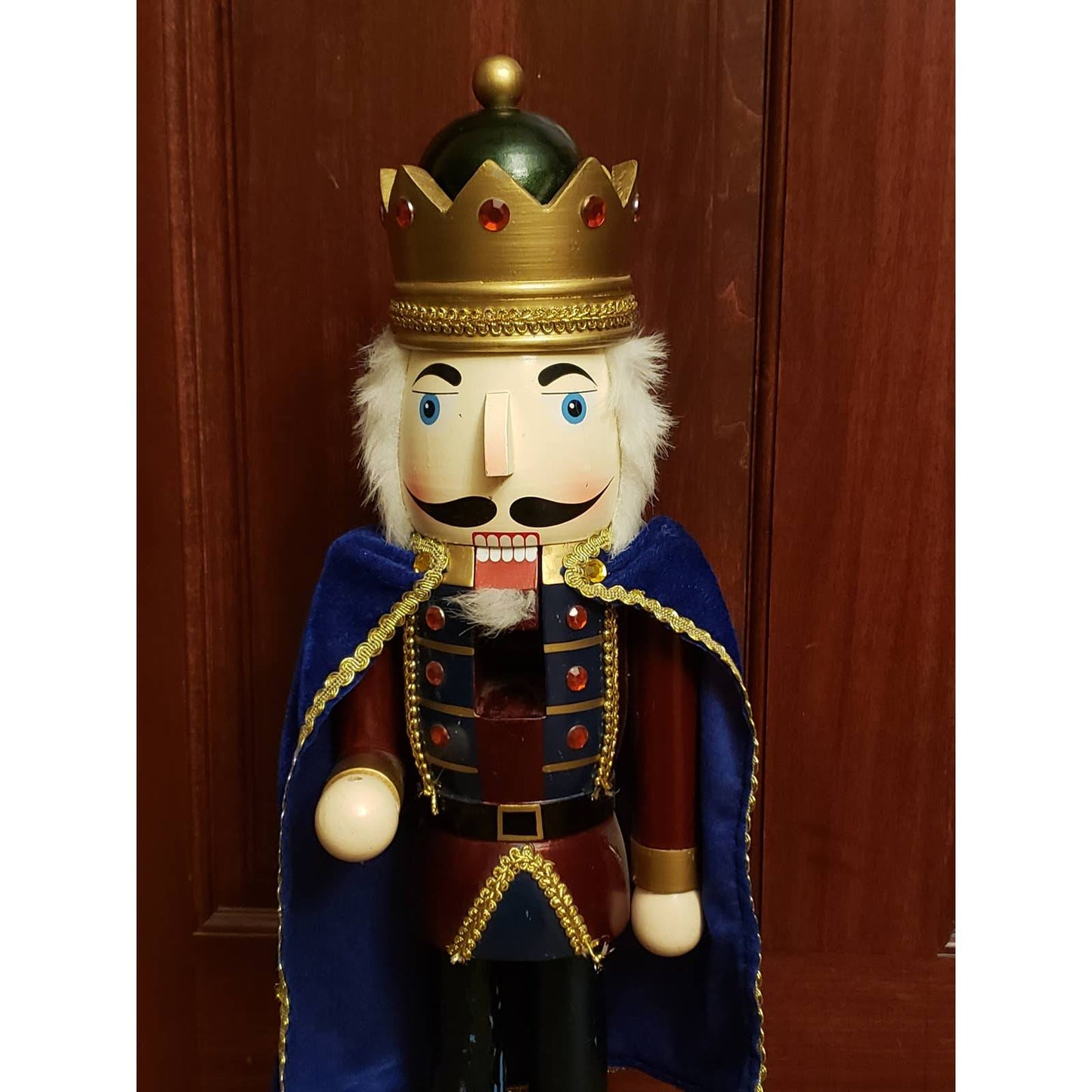 Large Nutcracker 25" Blue Cape Standing 2 Ft Tall