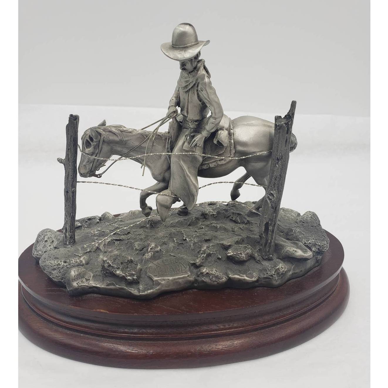 Chilmark Pewter Polland Line Rider Sculpture Cowboy Horse 1982 Limited Edition