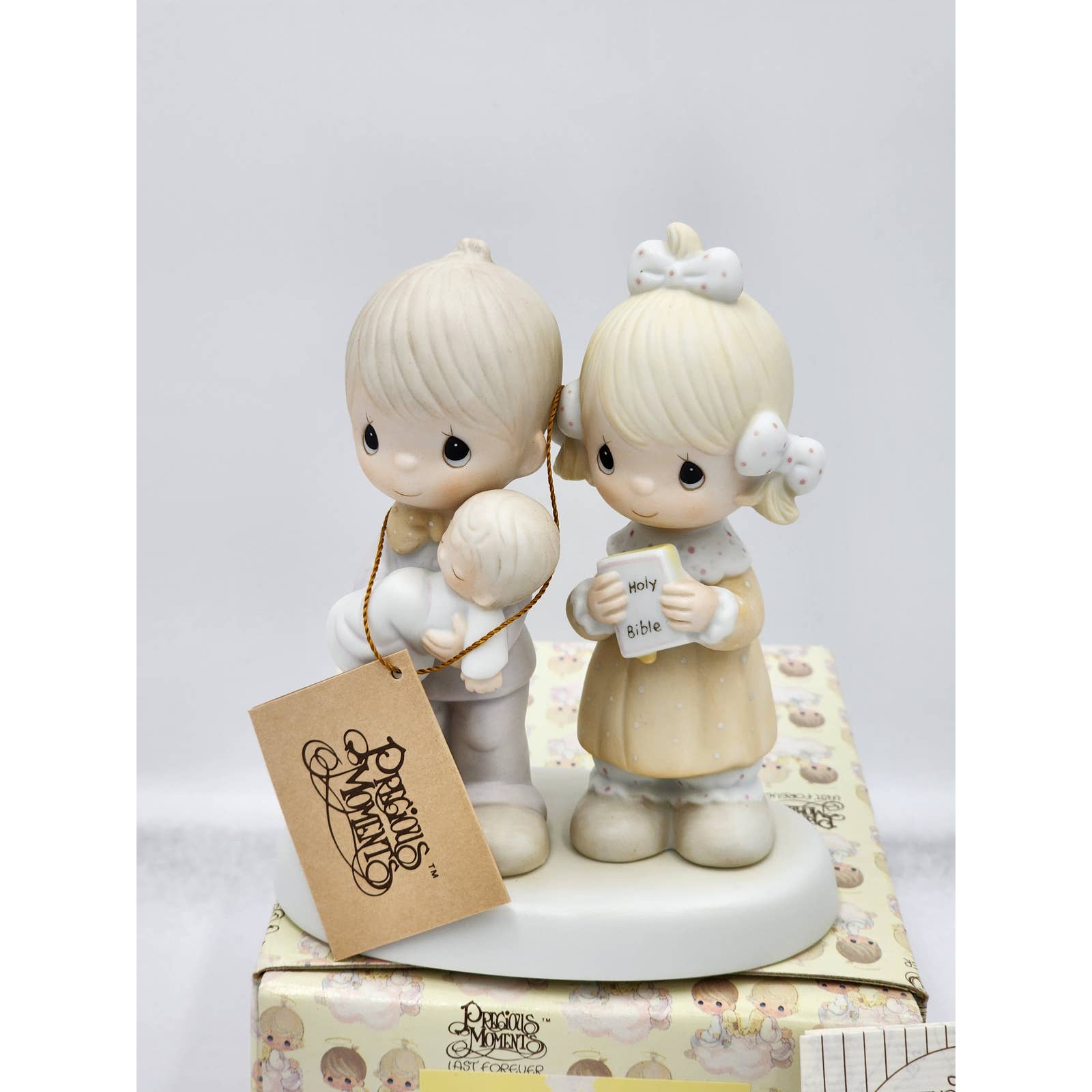 Precious Moments Figurine Rejoicing With You E-4724 Bible Vintage 1980 Box  Tags