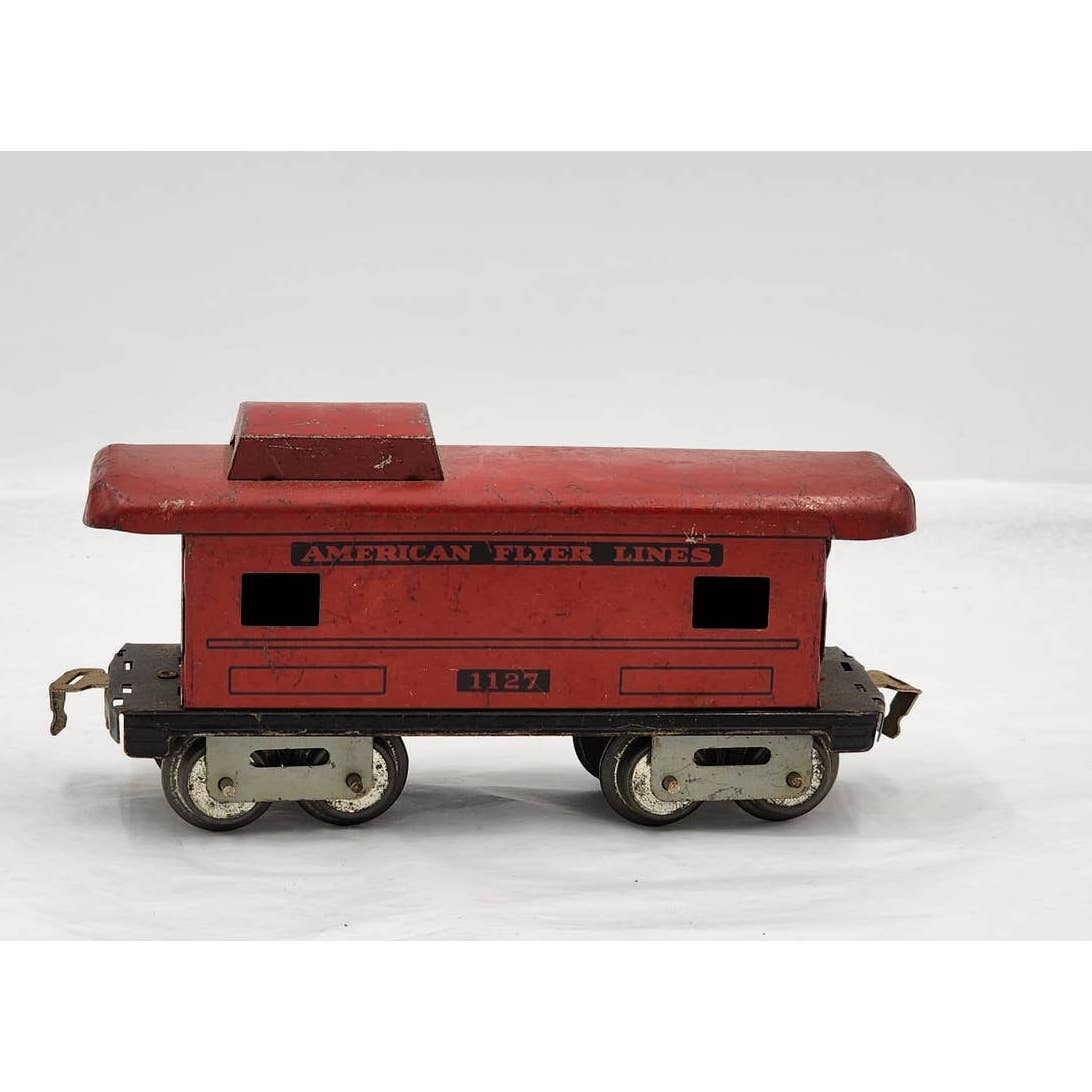 American Flyer Lines 1127 Tinplate Vintage Red Caboose Train Car