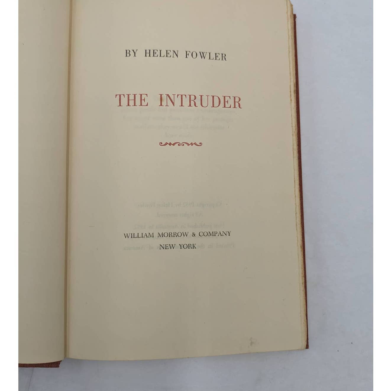 The Intruder By Helen Fowler Vintage Book Thriller Mystery Suspense 1952