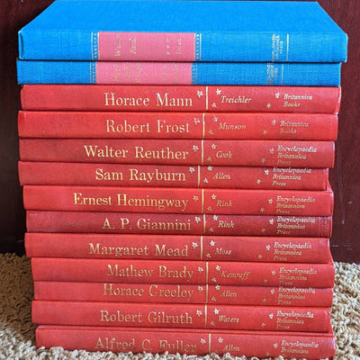 Vintage 1960s Britannica Great Lives Series 13 Volume Alfred Fuller, Horace Mann