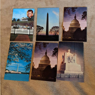 Vintage Washington DC Postcard Lot Lincoln, Washington, JFK Grave, Supreme Court