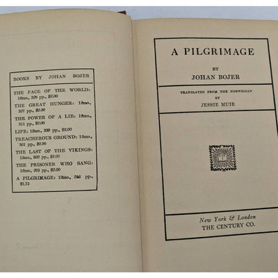 A Pilgrimage By Johan Bojer Antiquarian Vintage Novel 1924