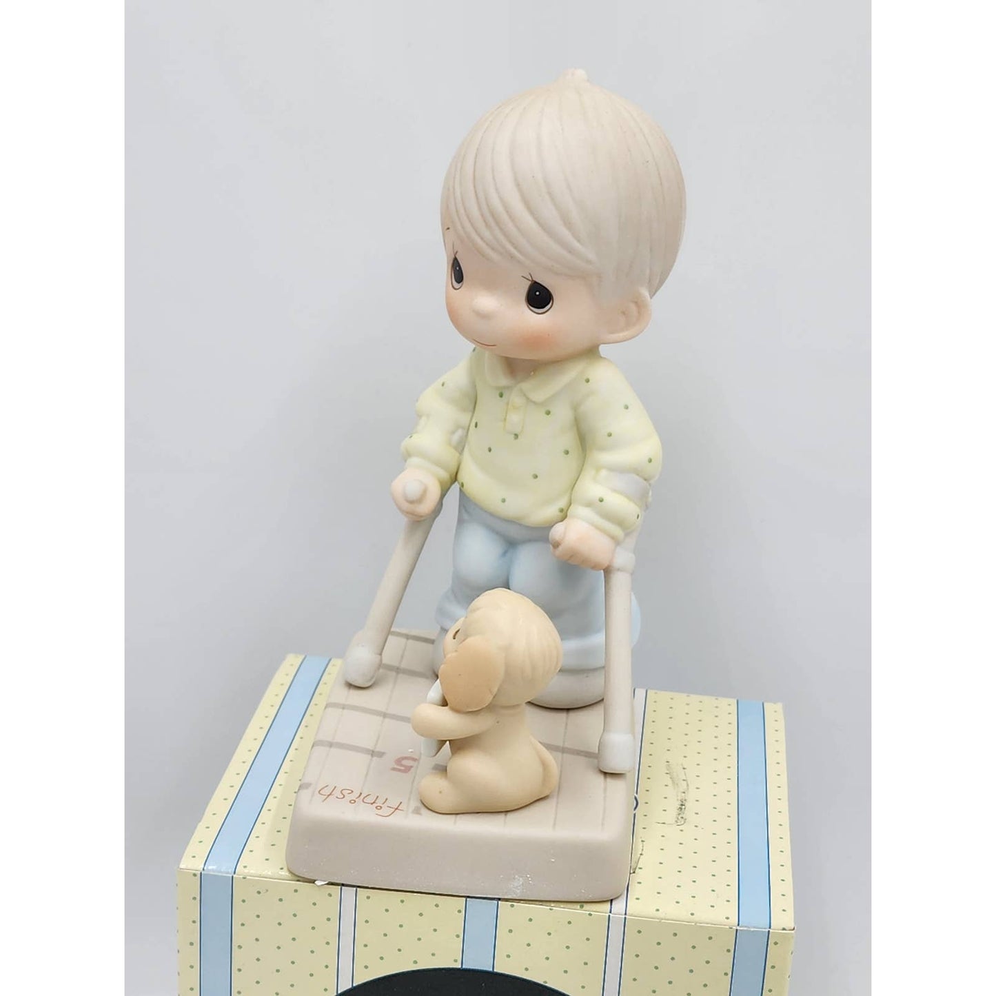 Precious Moments Figurine Blessed Are That Overcome 115479 Dog Boy 1987 Box Tags