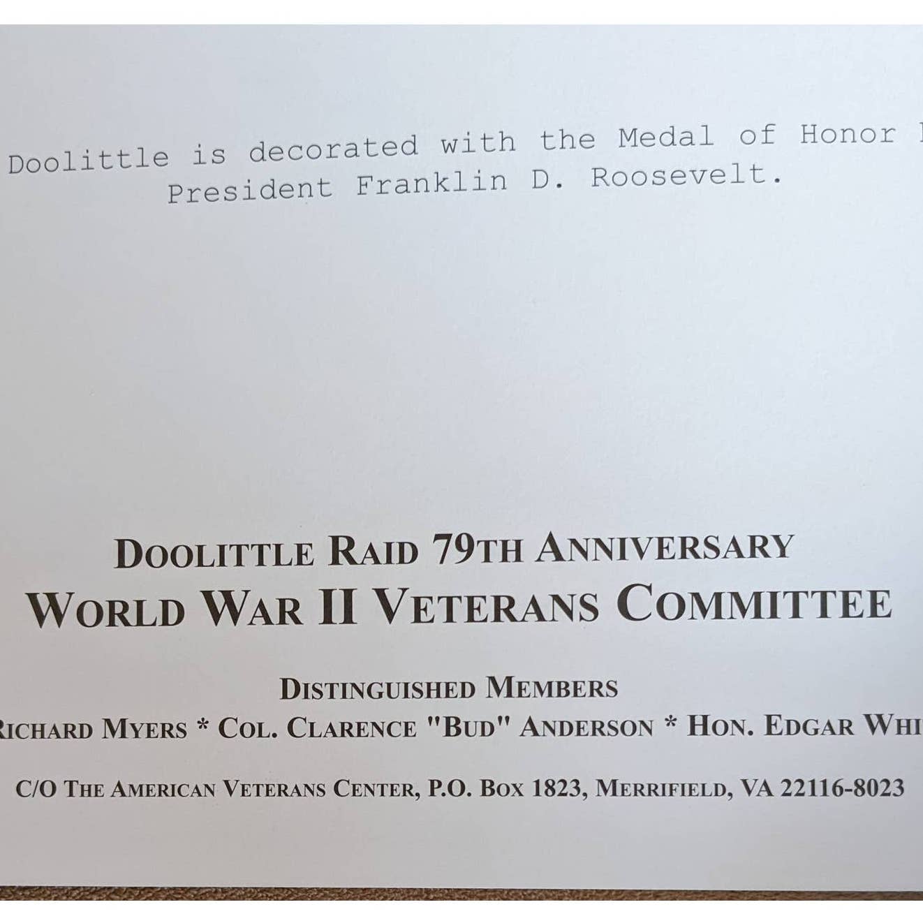 WW2 Images FDR USS B-25Bs Doolittle Raid 79th Anniversary World War II Veterans