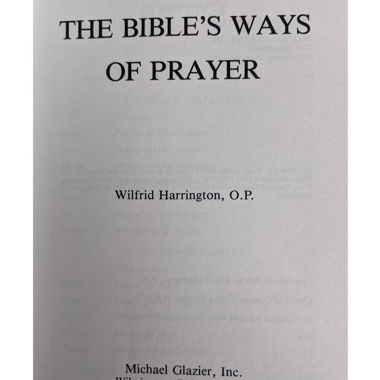 Vintage The Bible's Ways Of Prayer 1980 By Wilfrid Harrington, O.P. Paperback