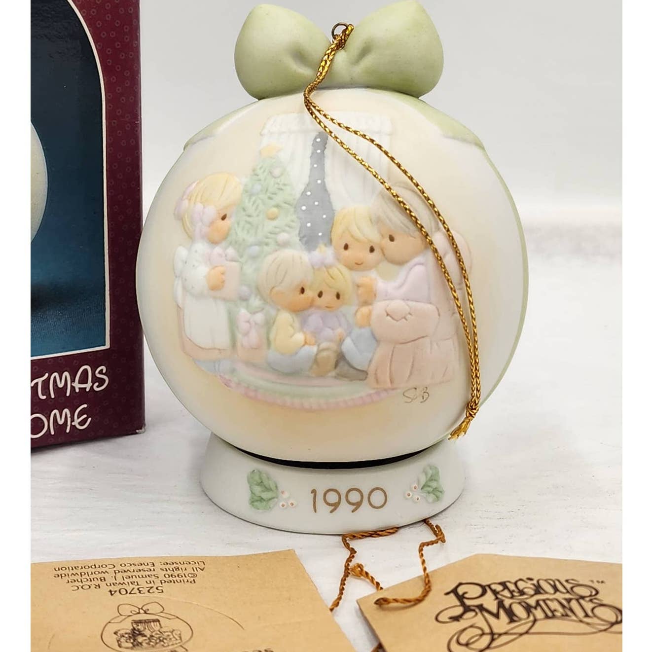 Precious Moments Ornament May Your Christmas Be A Happy Home Vintage 1990 W/Box