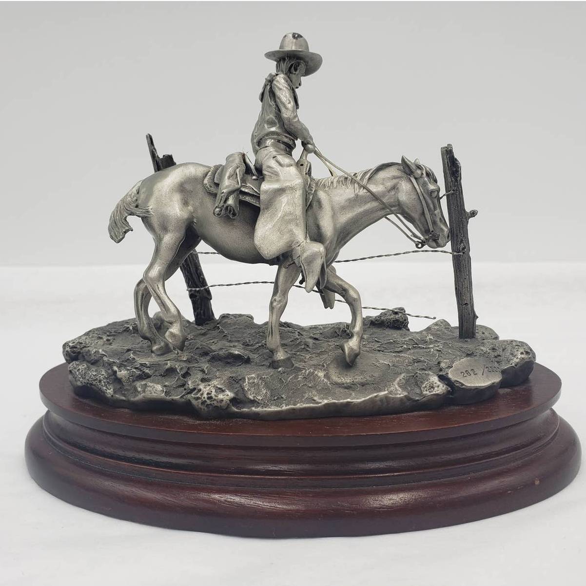 Chilmark Pewter Polland Line Rider Sculpture Cowboy Horse 1982 Limited Edition