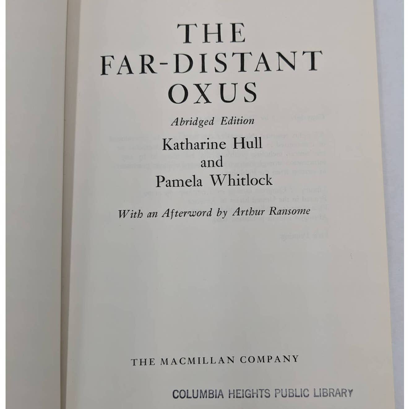 Far-Distant Oxus By Katharine Hull Pamela Whitlock Abridged Edition Vintage 1969