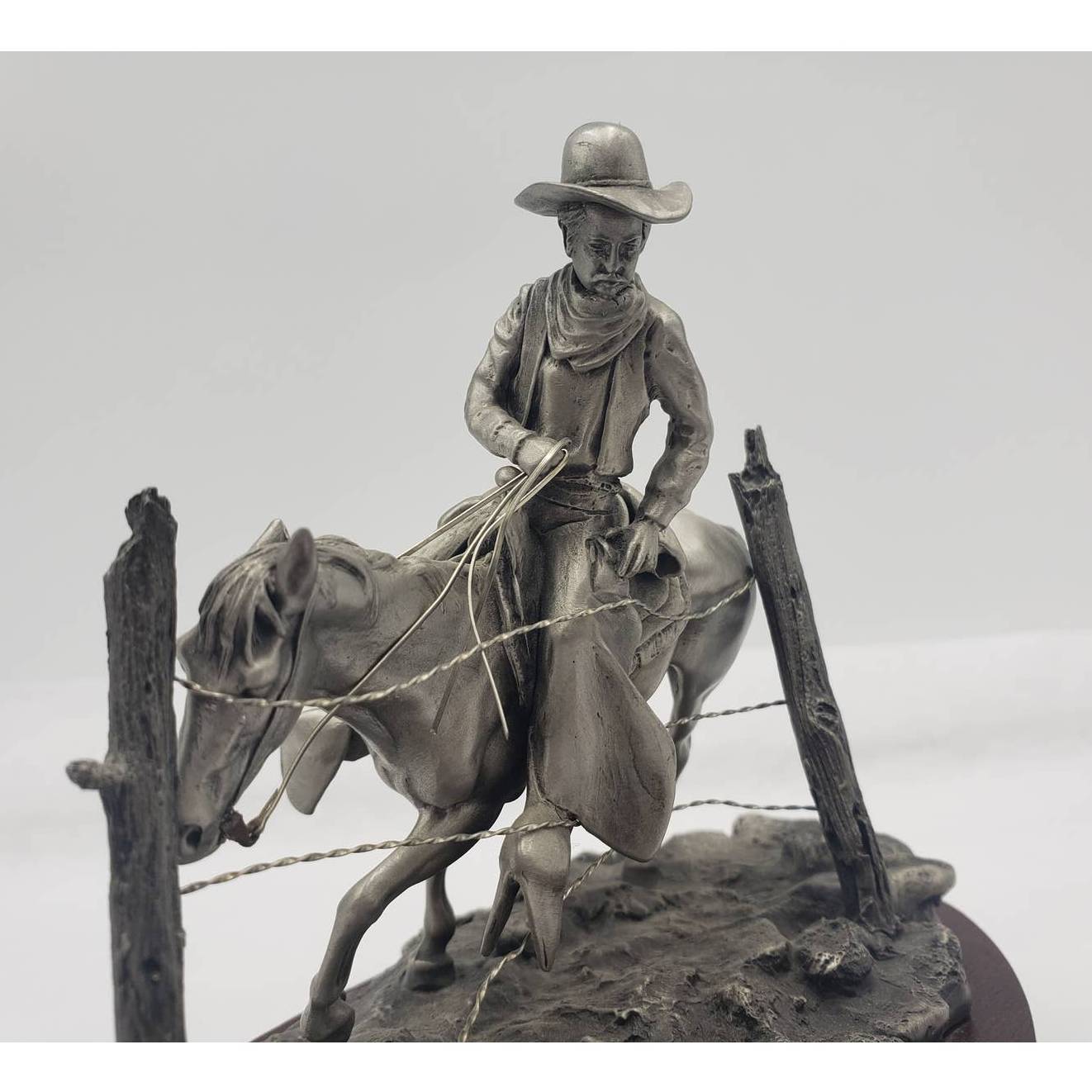 Chilmark Pewter Polland Line Rider Sculpture Cowboy Horse 1982 Limited Edition