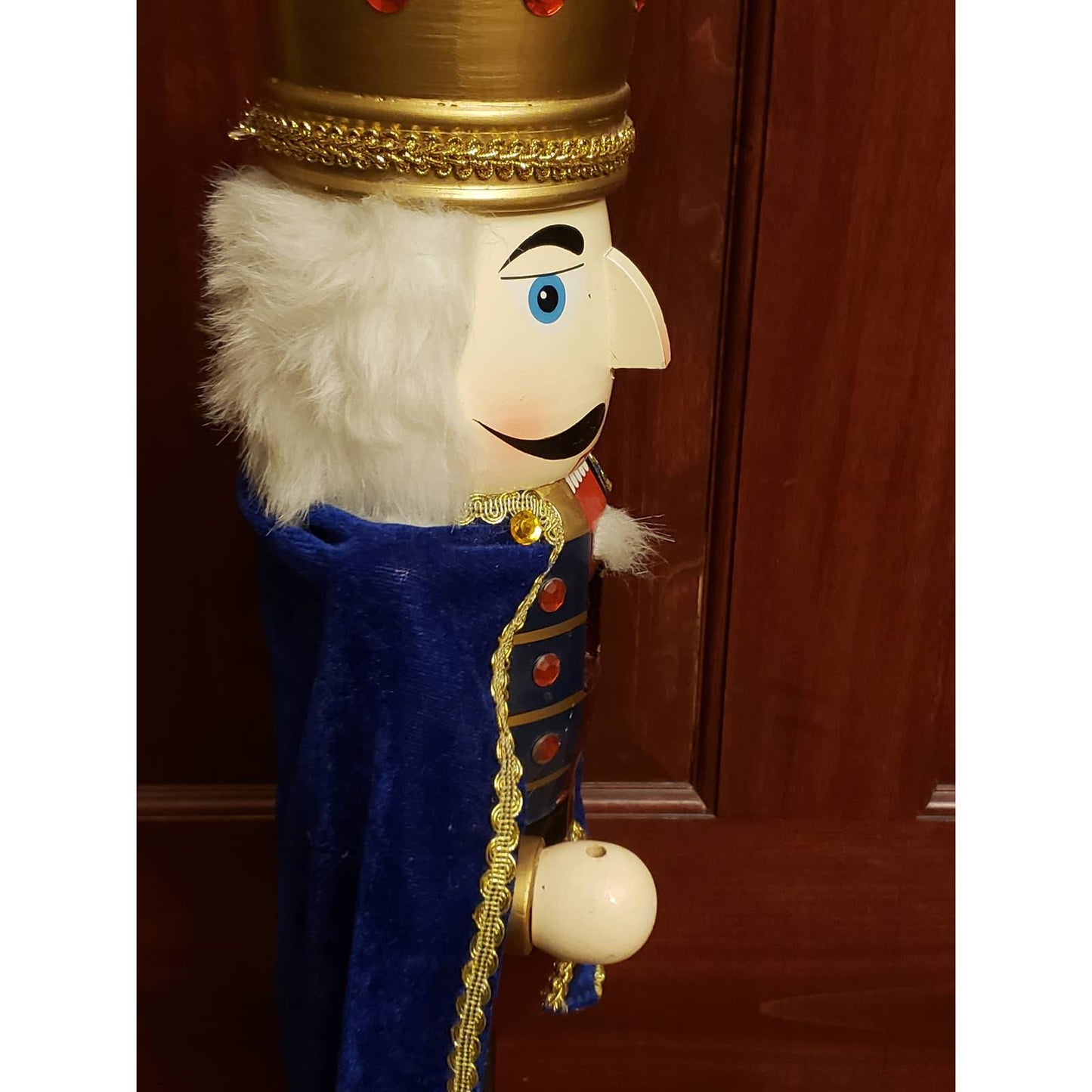 Large Nutcracker 25" Blue Cape Standing 2 Ft Tall