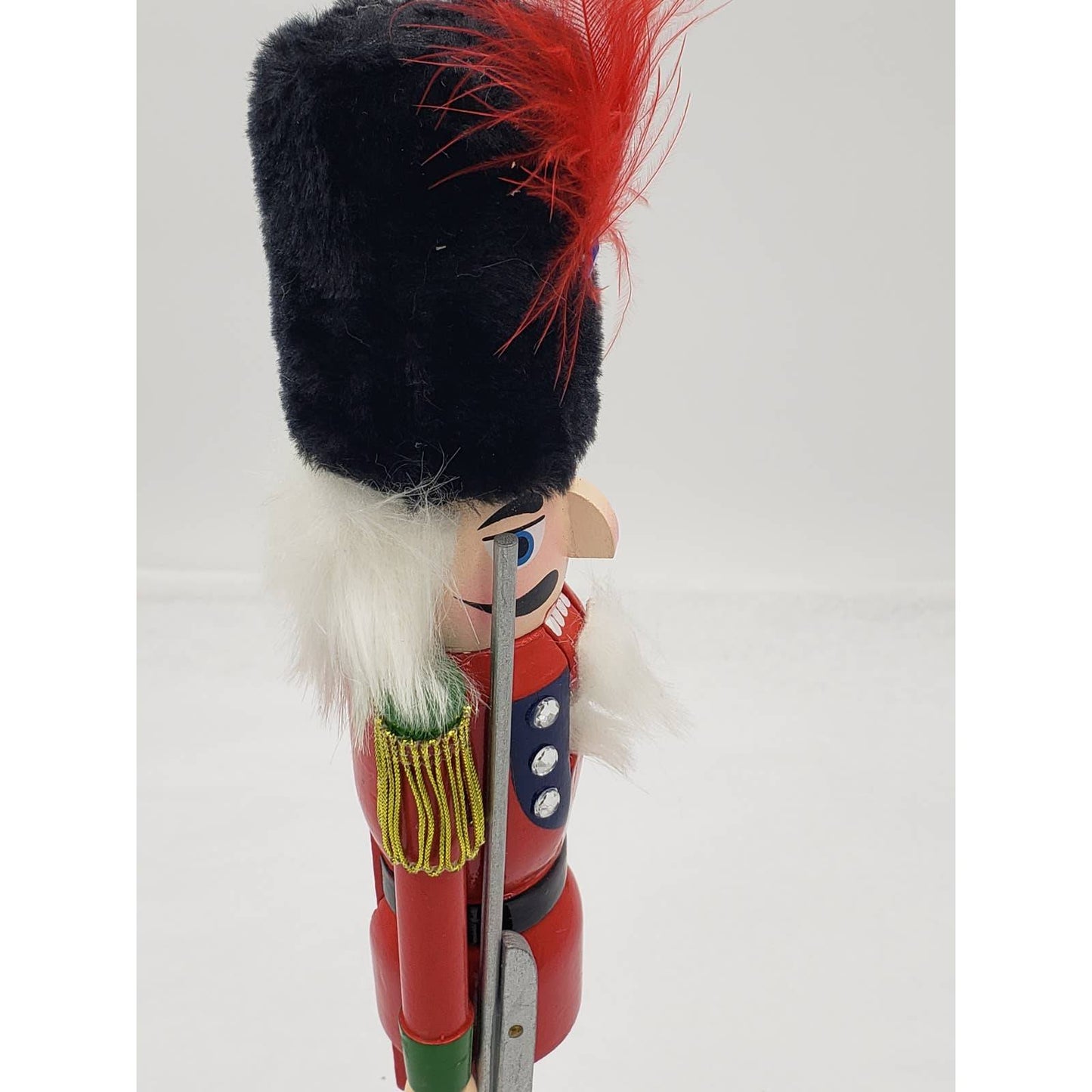 Nutcracker Thin Soldier with Rifle Jeweled Bedazzled 15"