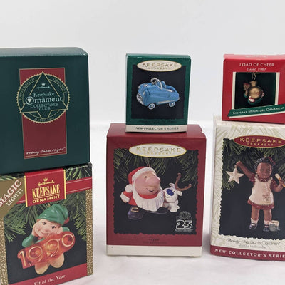 Hallmark Ornament Lot 6 Keepsake Ziggy Riddie Gods Children Elf Vintage With Box