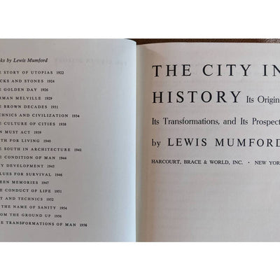 The City In The History Its Origins Transformations Lewis Mumford Vintage 1961