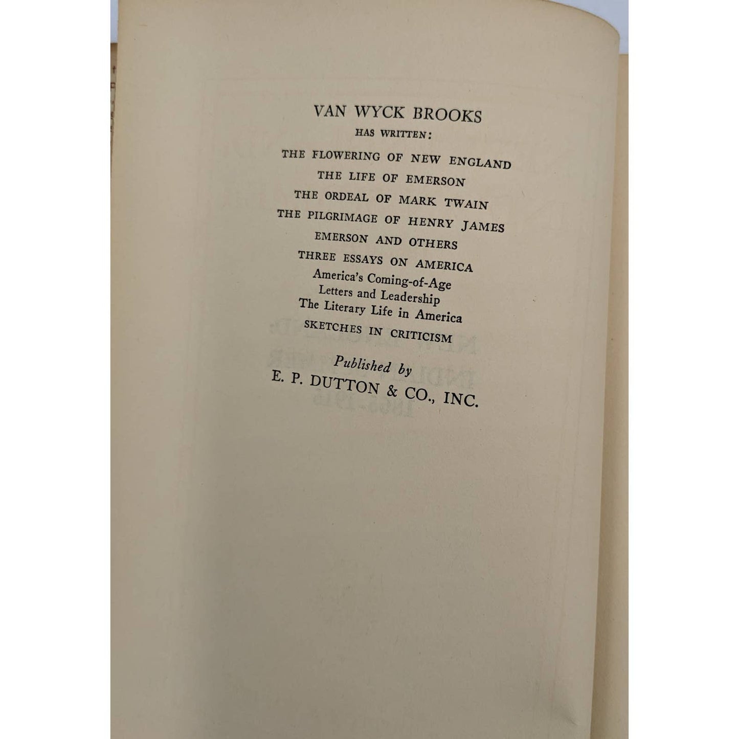 New England: Indian Summer 1865-1925 By Van Wyck Brooks Vintage Book  1941