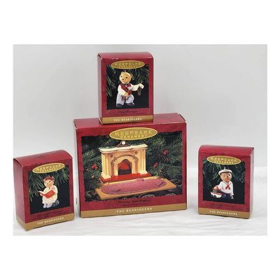 Hallmark Ornament Keepsake Bearingers Lot 4 Victorian Christmas Vintage 1993