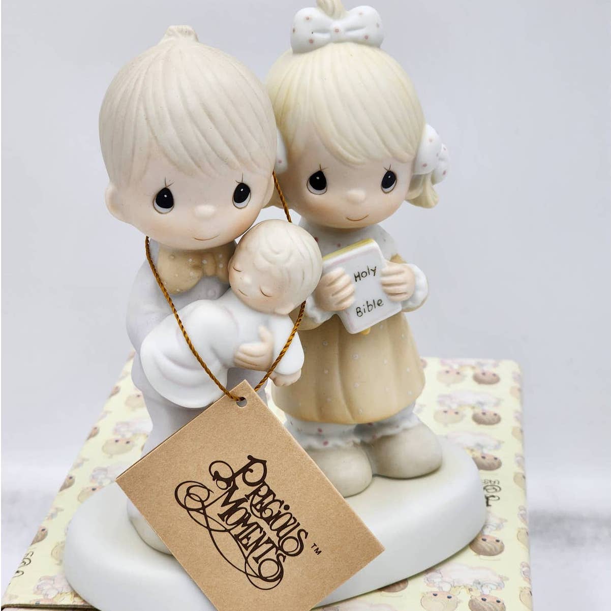 Precious Moments Figurine Rejoicing With You E-4724 Bible Vintage 1980 Box Tags