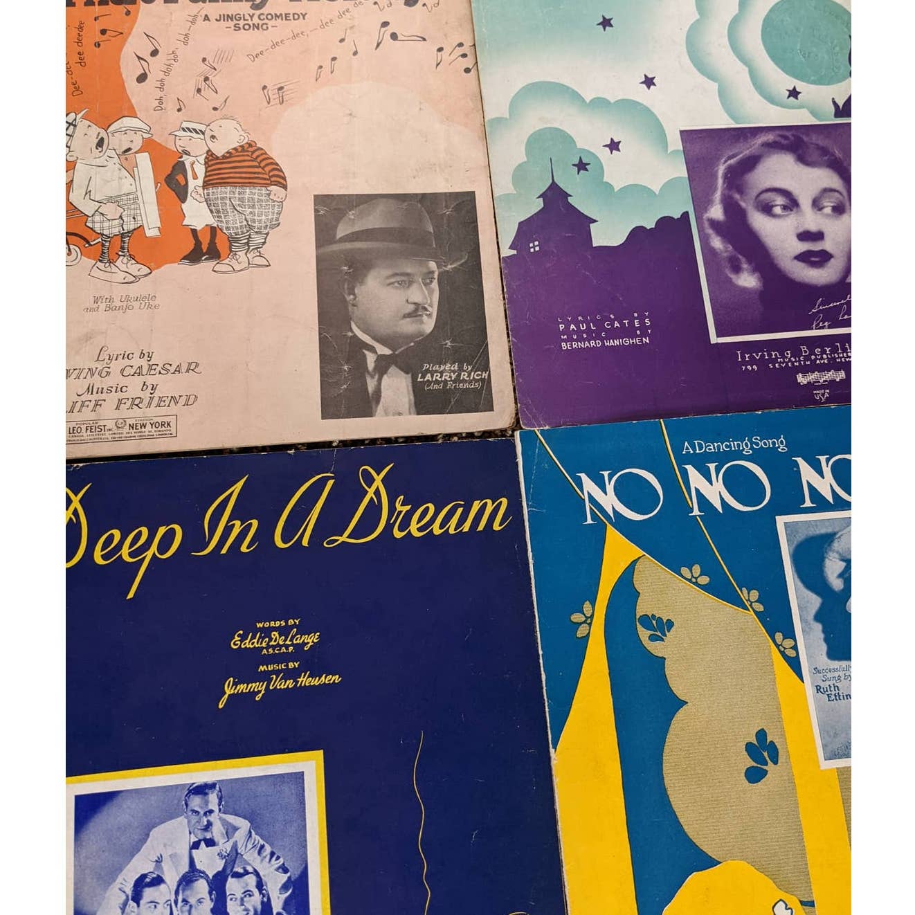 Vintage Sheet Music Lot 7 I Wish You were Jealous of me, If the moon turn green