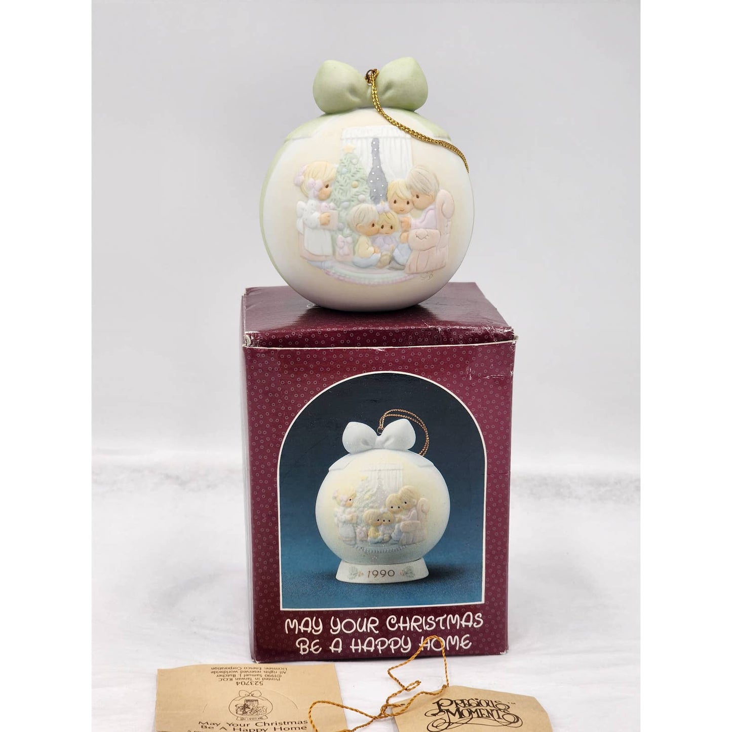 Precious Moments Ornament May Your Christmas Be A Happy Home Vintage 1990 W/Box