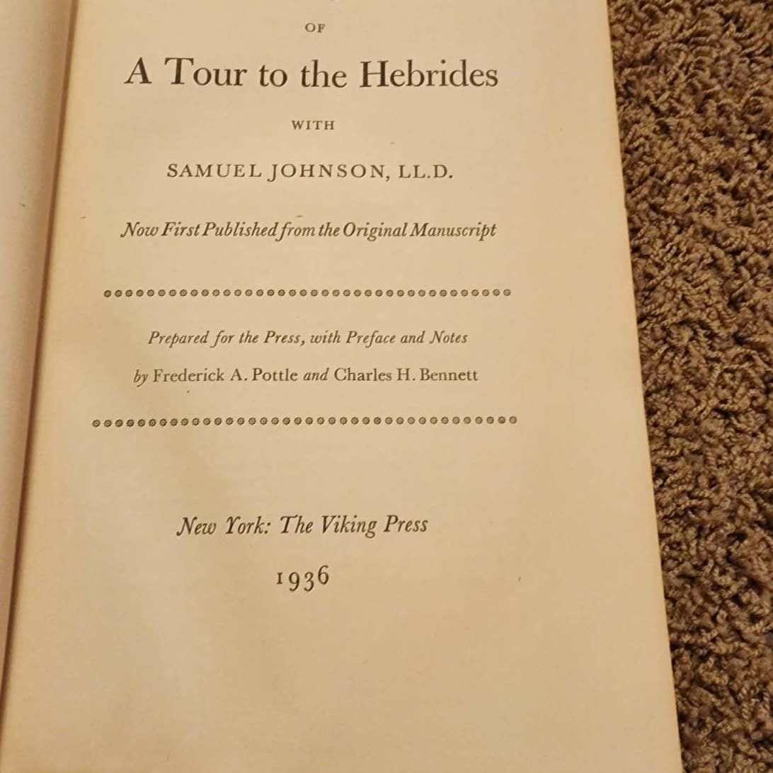 Vintage Boswells Journal Of A Tour To The Hebrides With Samuel Johnson 1936