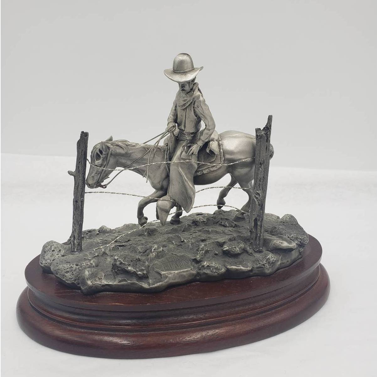 Chilmark Pewter Polland Line Rider Sculpture Cowboy Horse 1982 Limited Edition