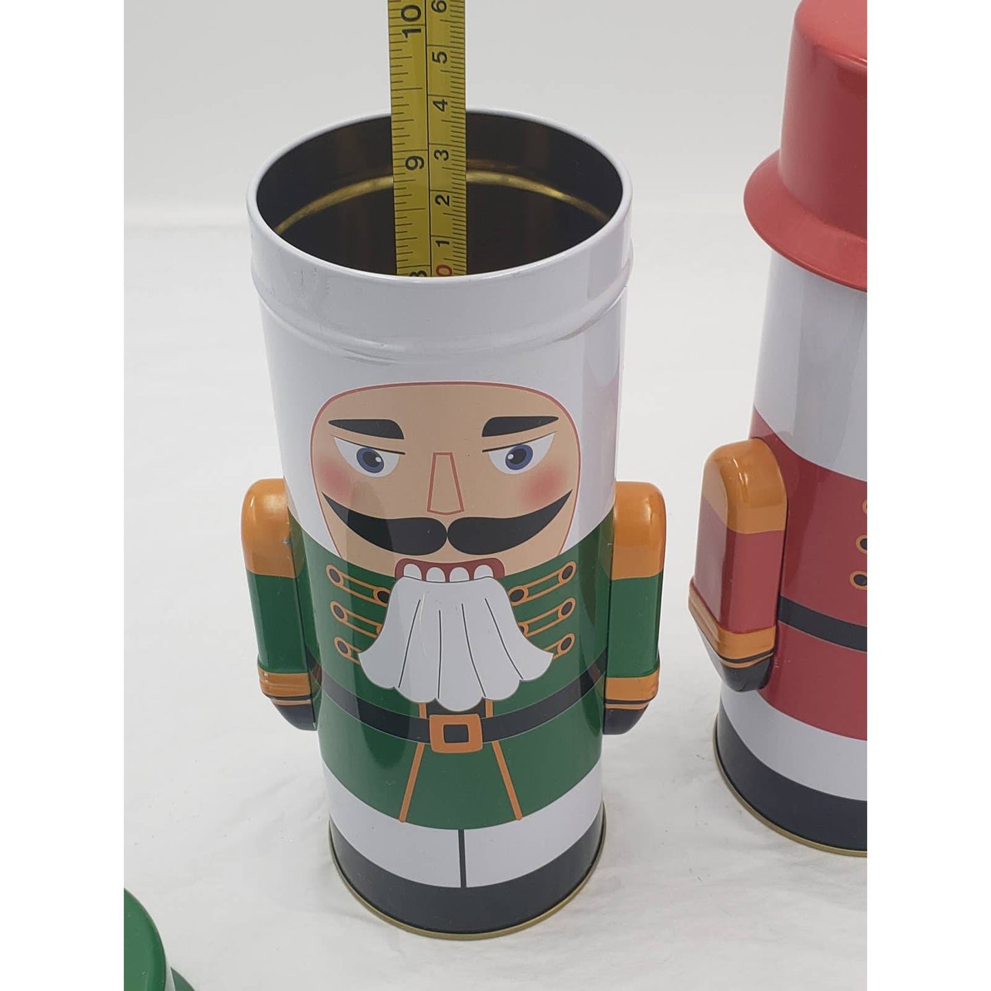 Nutcracker Holiday Nutcracker Tins Set of 2 Size 9" - Store cookies, candy, nuts