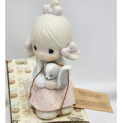 Precious Moments Figurine Scent From Above 100528 Vintage Girl Skunk W/Box Tags