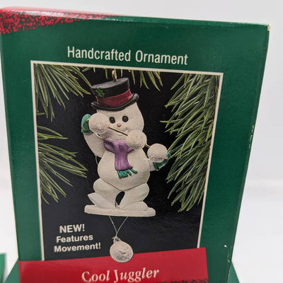 Hallmark Ornaments Vintage St Nicholas Snowman Cool Juggler Keepsake With Boxes