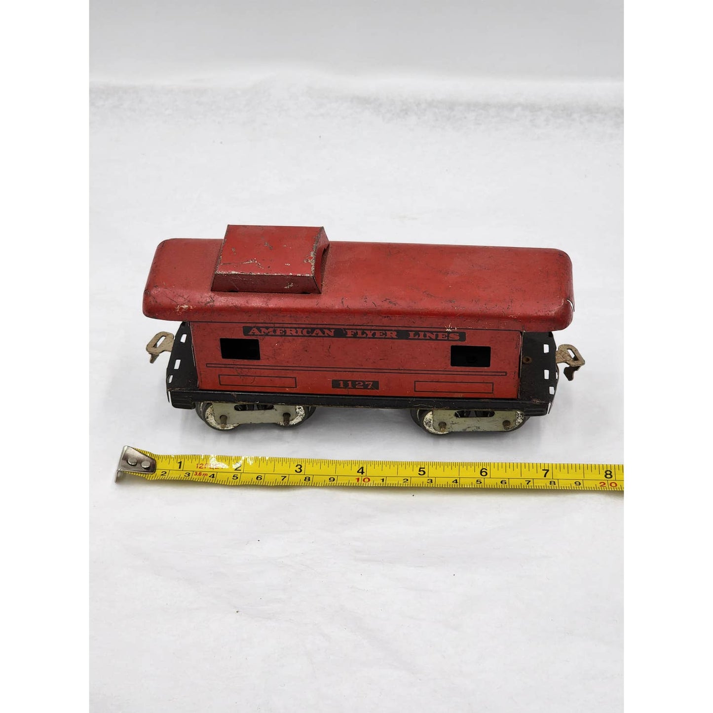 American Flyer Lines 1127 Tinplate Vintage Red Caboose Train Car