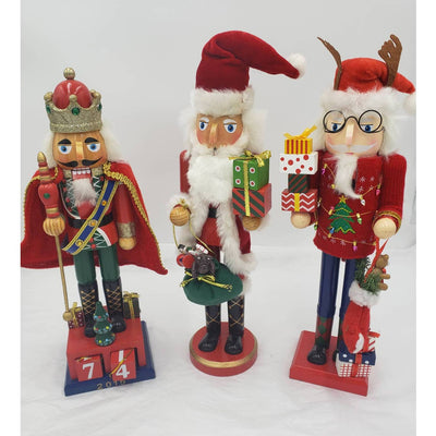 Nutcracker 14" Lot Set of 3 Ugly Christmas Sweater, Days Until Christmas, Santa