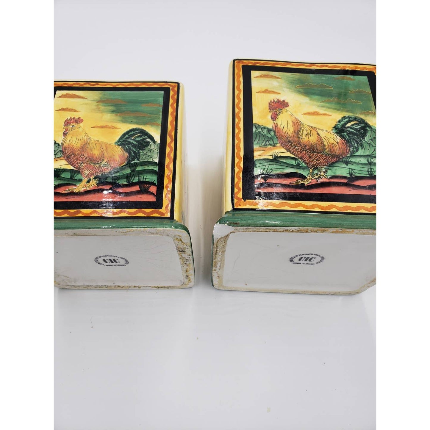 Certified International Rooster Cannisters, Set of 3