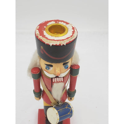 Vintage Nutcracker Drummer Candle Holder 8" Tall