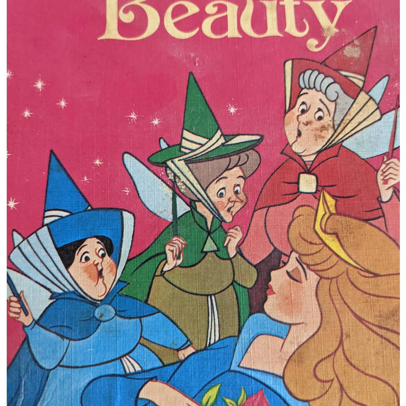 Vintage 1974 Walt Disney Sleeping Beauty Book Kids Wonderful Word of Reading