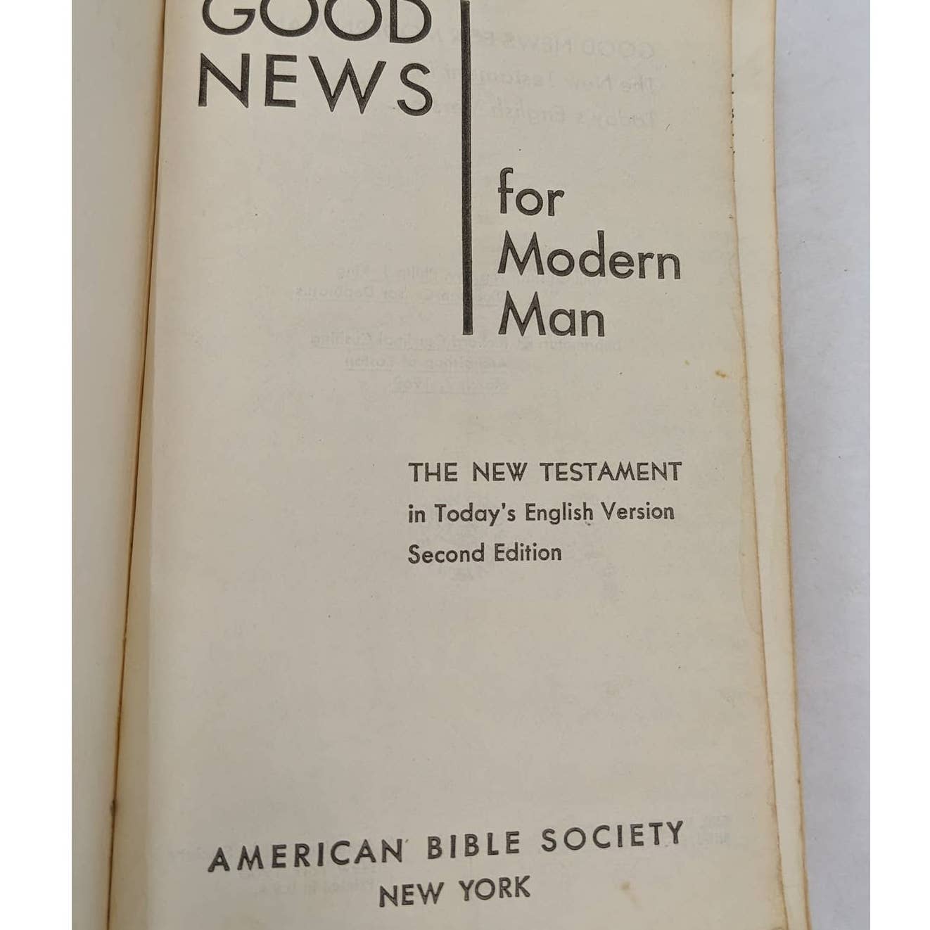 Good News For Modern Man New Testament In Todays English Version Vintage 1969