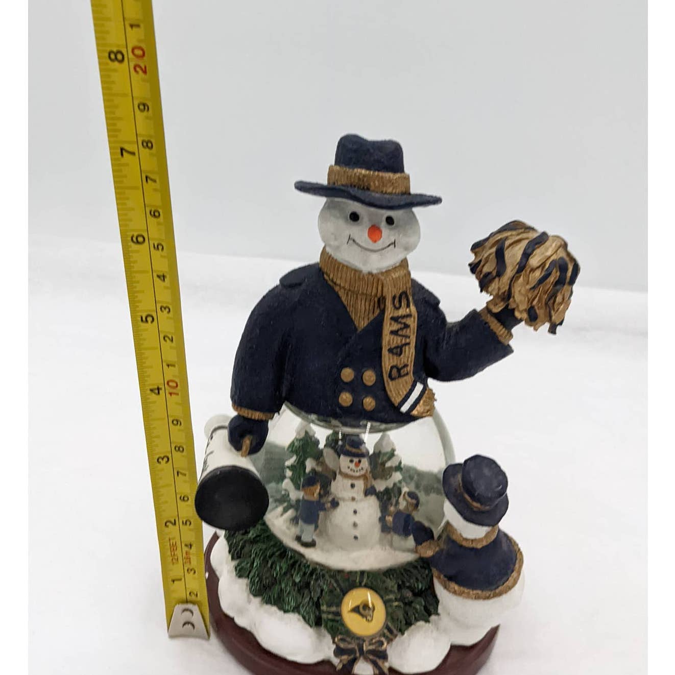 St. Louis Rams Snowman Cheer Snow Globe Second Limited Series 7" Tall