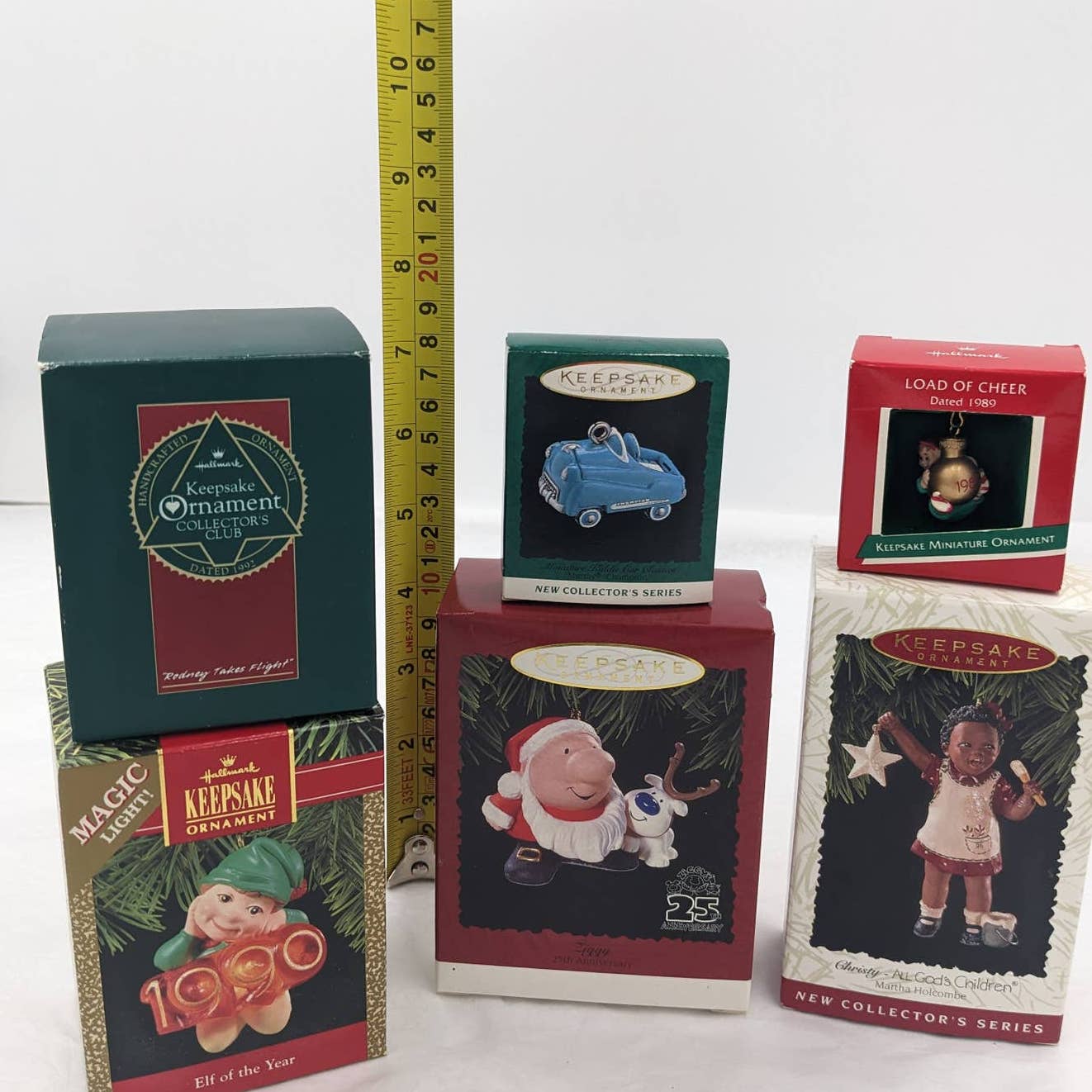 Hallmark Ornament Lot 6 Keepsake Ziggy Riddie Gods Children Elf Vintage With Box