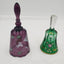 Set of 2 Hand Painted Bells including a Fenton Hand Painted Bell