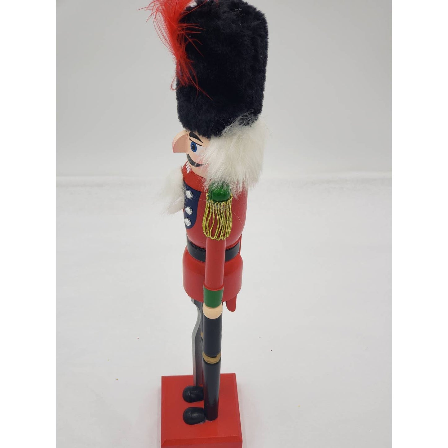 Nutcracker Thin Soldier with Rifle Jeweled Bedazzled 15"