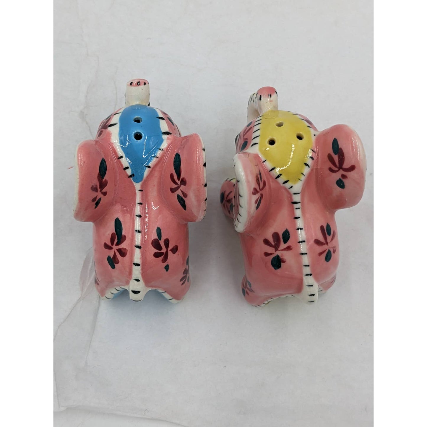 Vintage Pink Elephant Salt Pepper Shaker Set Made In Japan Adorable Pair