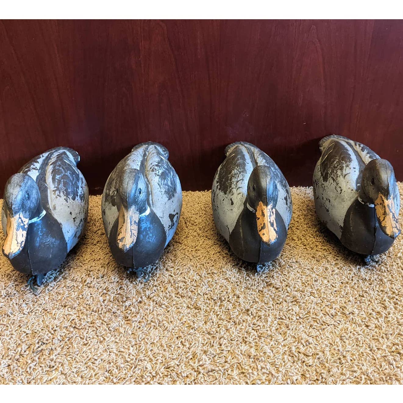 Lot Of 4 Plastic Hunting Duck Decoys Vintage