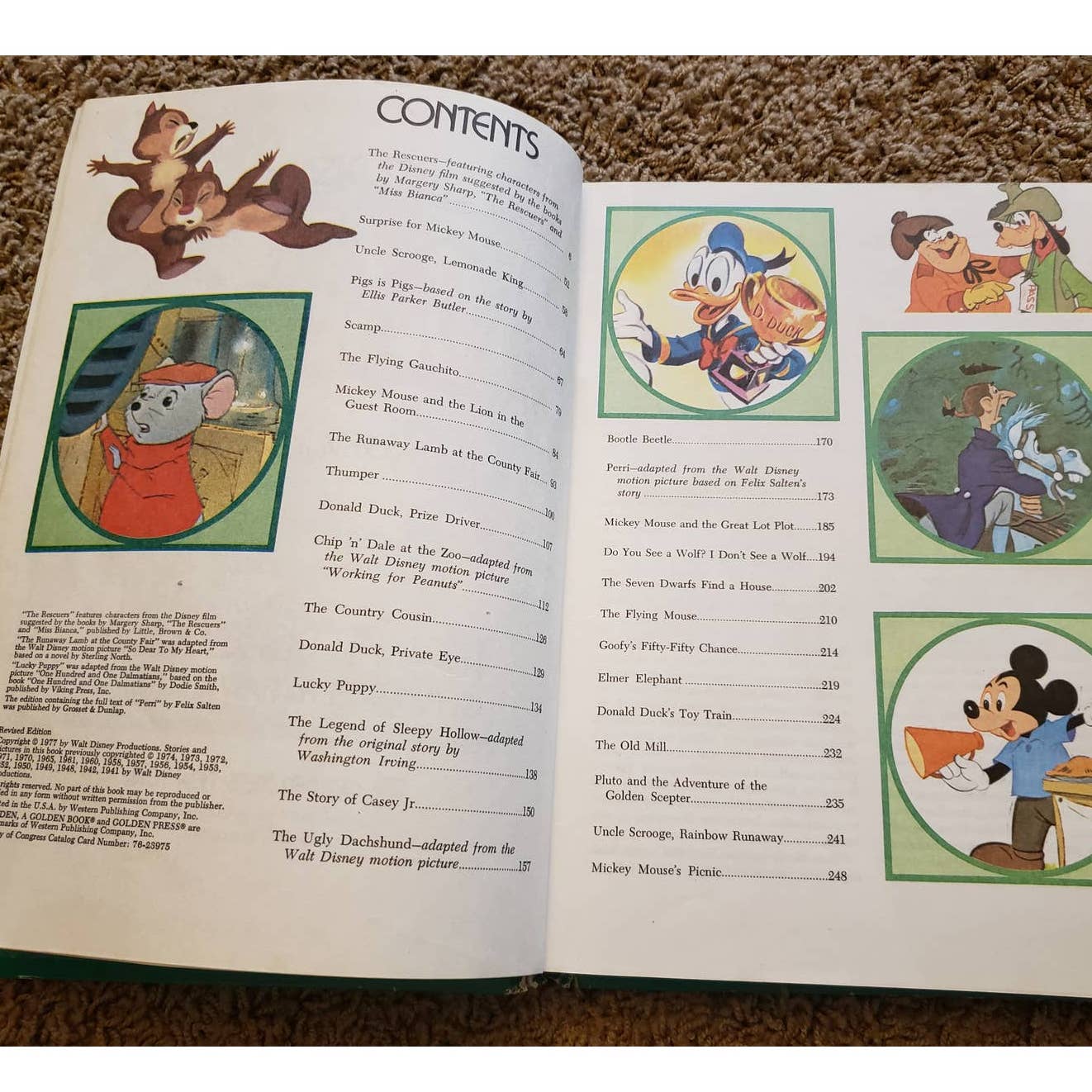 Vintage 1970s Walt Disney Fun Favorites Illustrations Golden Press Childrens