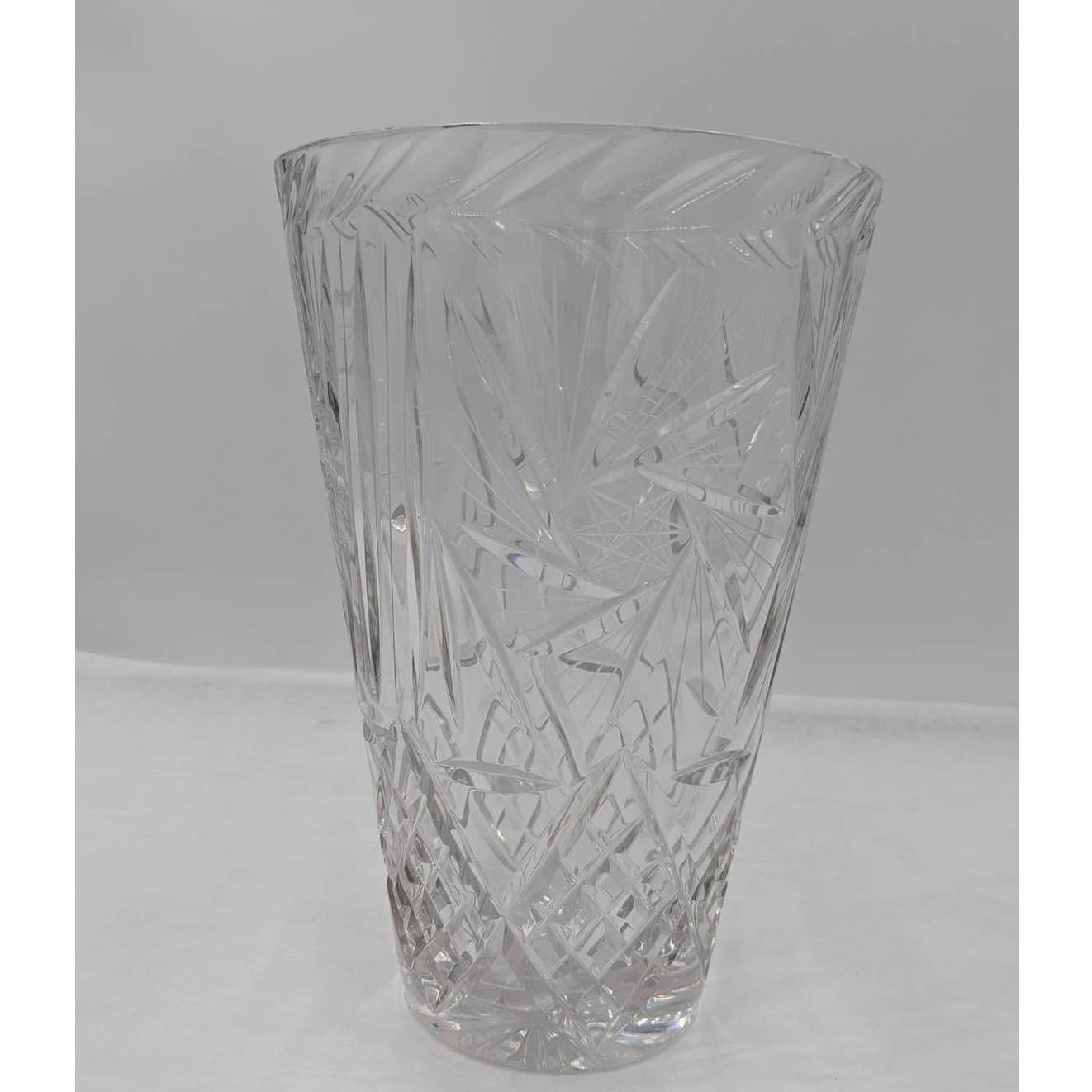 Large Crystal Clear Glass Vase 10" Tall 5 Lbs
