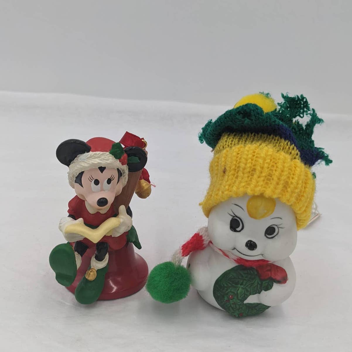 Snow Bells Handcrafted Bisque Porcelain And Disney Minnie Jingle Bells Ornament