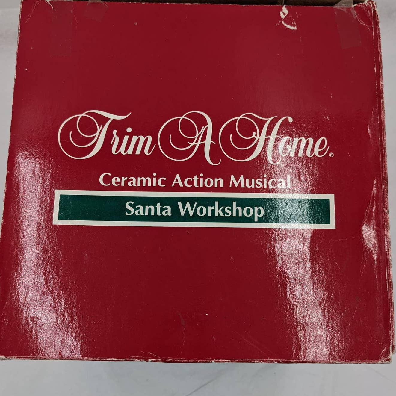 Trim A Home Santa Workshop Ceramic Action Musical Box Tested and Works