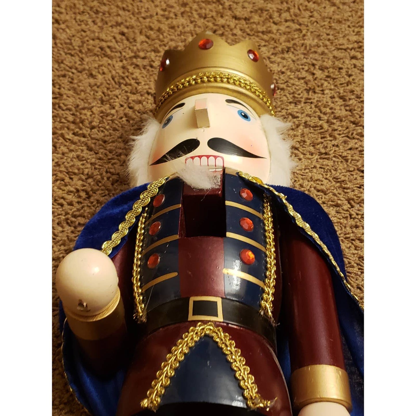 Large Nutcracker 25" Blue Cape Standing 2 Ft Tall