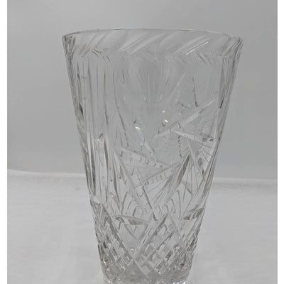 Large Crystal Clear Glass Vase 10" Tall 5 Lbs