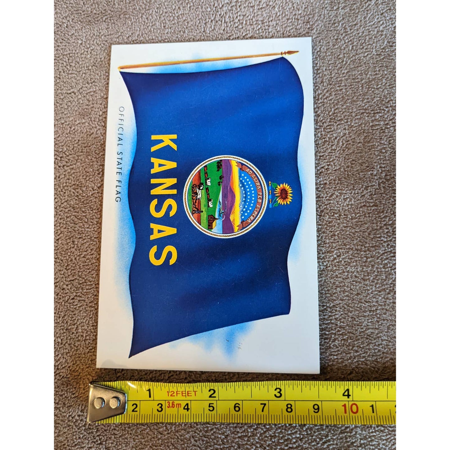 Vintage Kansas Postcard Official State Flag